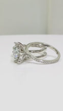 Load and play video in Gallery viewer, Princess Solitaire MOISSANITE Triple Band Silver Ring
