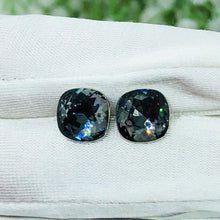 Load and play video in Gallery viewer, Black Florentine Swarovski Crystal Silver Earrings
