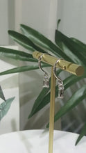 Load and play video in Gallery viewer, Dangling Princess Cut Zircon Silver Earrings

