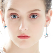 Load image into Gallery viewer, Dangling Star Swarovski Crystal Silver Earrings
