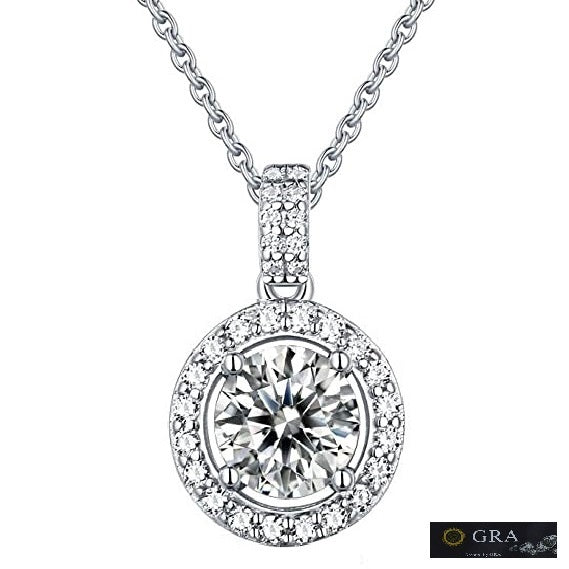 Barcelona Solitaire MOISSANITE ( 3 ct) Queens Necklace