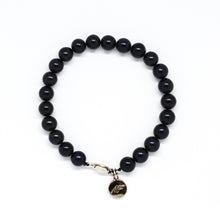 Load image into Gallery viewer, Elegant Black Natural Pearl Silver Bracelet (8 MM)
