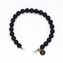 Load image into Gallery viewer, Elegant Black Natural Pearl Silver Bracelet (8 MM)
