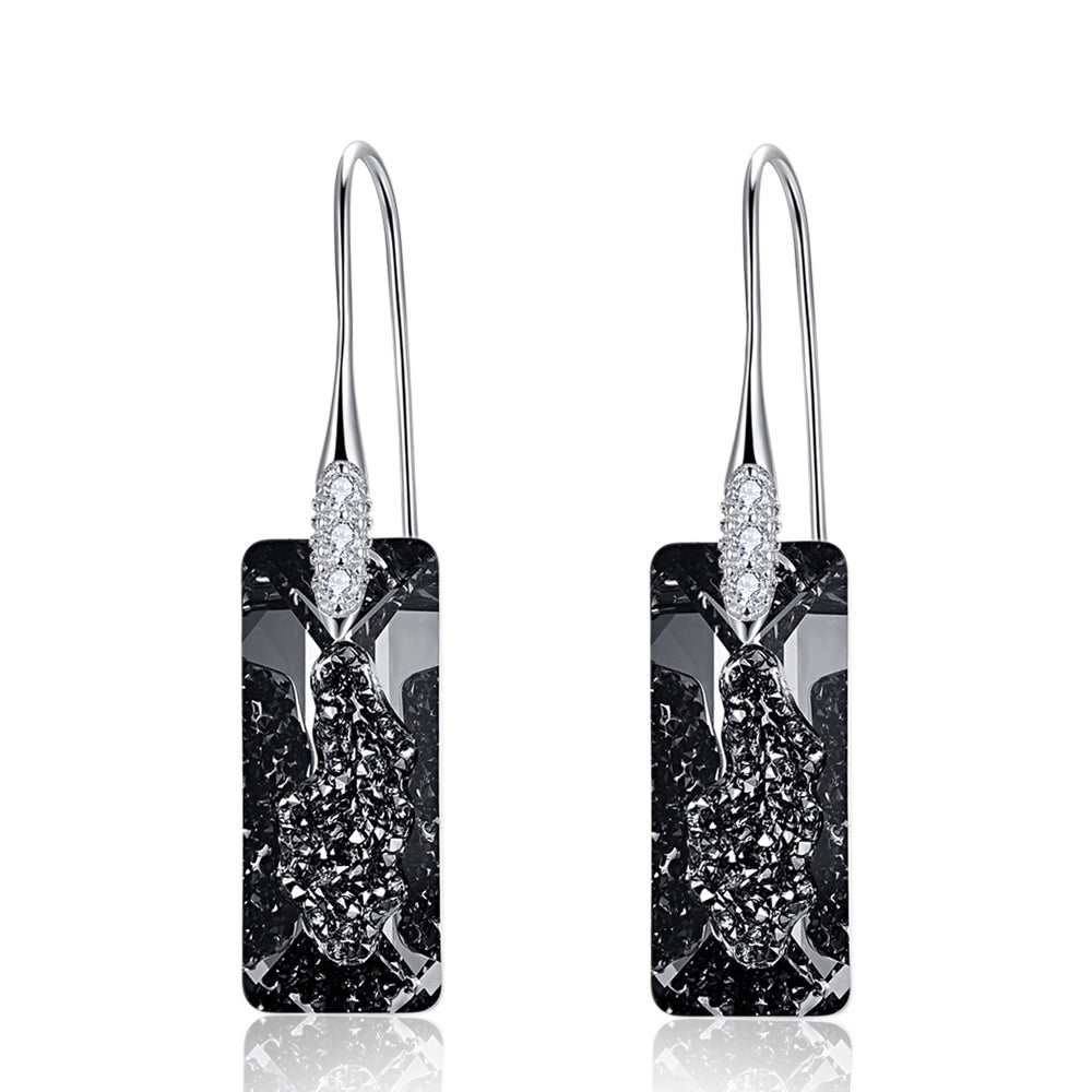 Milano Large Swarovski Crystal Silver Earrings