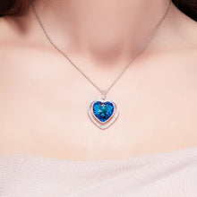 Load image into Gallery viewer, Ocean of Heart Swarovski Crystal Silver Necklace
