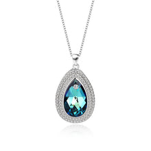 Load image into Gallery viewer, Blue Drop Swarovski Crystal Silver Necklace
