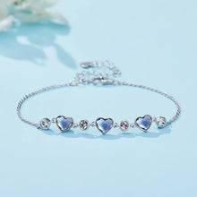 Load image into Gallery viewer, Blue Ocean au Circle Swarovski Crystal Silver Bracelet
