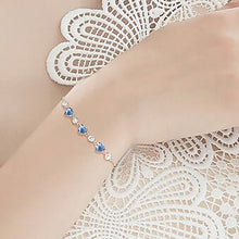 Load image into Gallery viewer, Blue Ocean au Circle Swarovski Crystal Silver Bracelet
