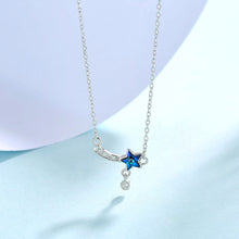 Load image into Gallery viewer, Blue Star Swarovski Crystal Pendant Silver Necklace
