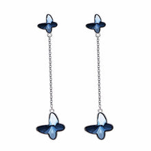 Load image into Gallery viewer, Blue Butterfly Swarovski Crystal Silver Earrings
