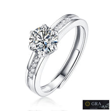 Load image into Gallery viewer, Classic Solitaire Band MOISSANITE Silver Ring
