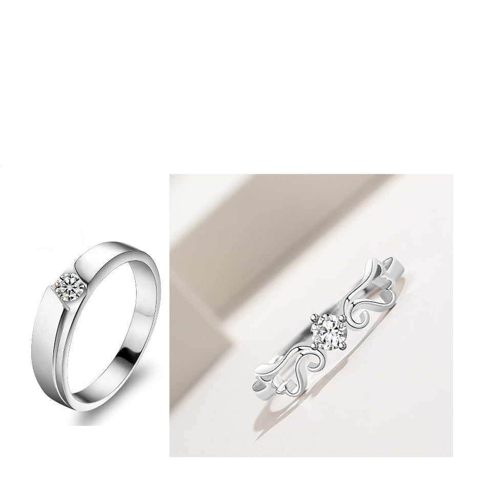 Kevin & Britney Adjustable Couple Silver Ring