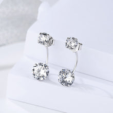 Load image into Gallery viewer, Cinderella Crystal Ball Duo Zircon Silver Earrings
