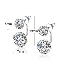 Load image into Gallery viewer, Cinderella Crystal Ball Duo Zircon Silver Earrings
