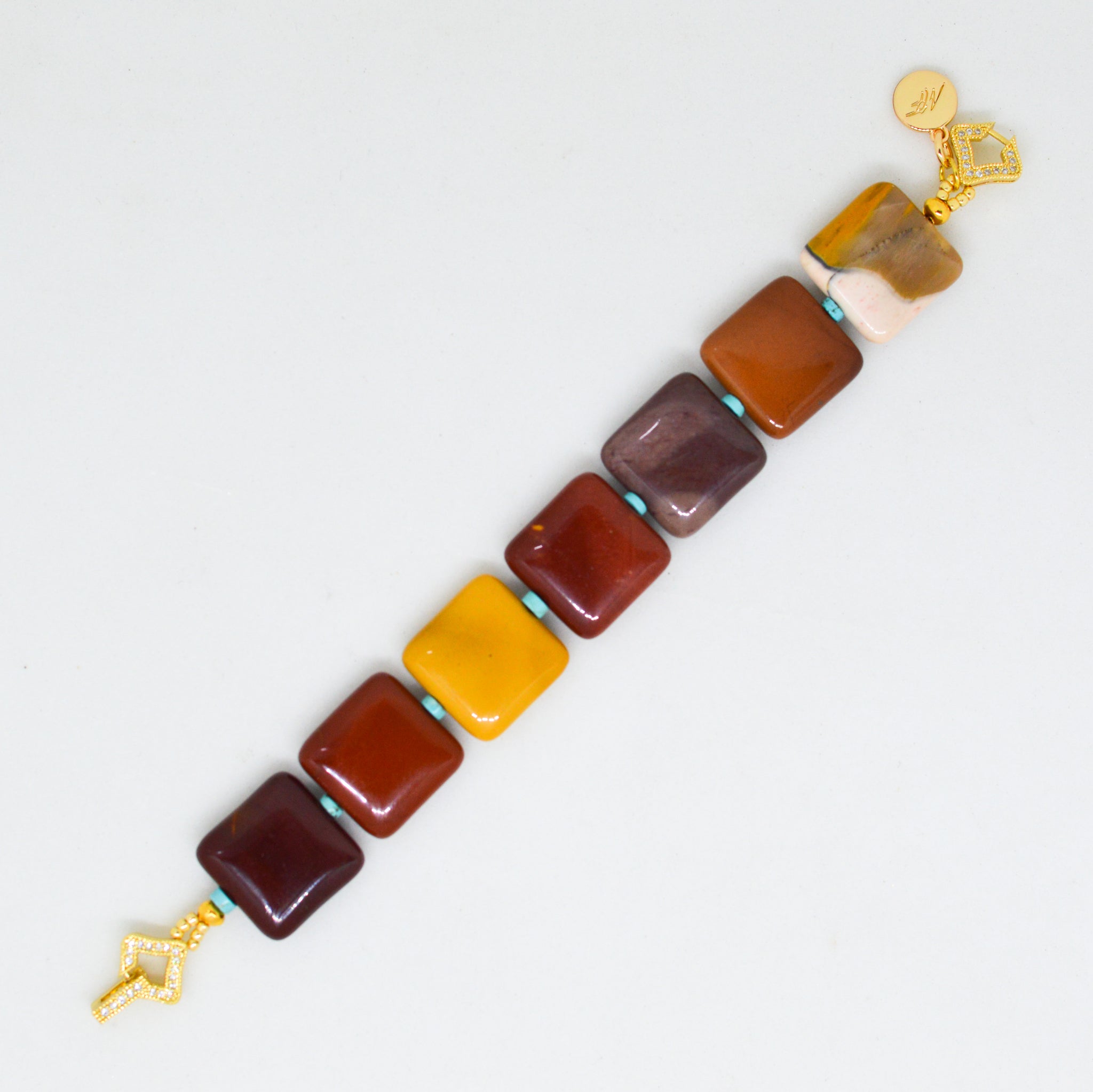 Natural Stone Gem Bracelet 7 inch 8MM Stretch-Mookaite