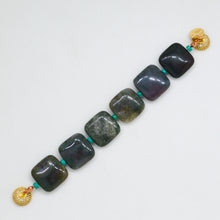 Load image into Gallery viewer, Fancy Jasper Square Bead Magnetic Clasp Bracelet
