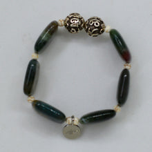 Load image into Gallery viewer, Fancy Jasper Square Bead Silver Bracelet (12 MM)
