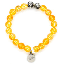 Load image into Gallery viewer, Citrine Stone Silver Bead Bracelet (8 MM)
