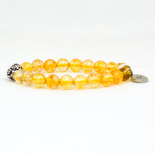 Load image into Gallery viewer, Citrine Stone Silver Bead Bracelet (8 MM)
