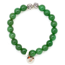 Load image into Gallery viewer, Green Aventurine Silver Bead Bracelet (8 MM)
