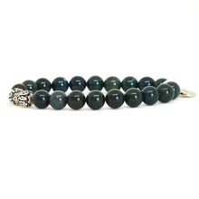 Load image into Gallery viewer, Natural Bloodstone Silver Bead Bracelet (8 MM)
