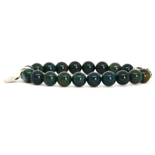Load image into Gallery viewer, Natural Bloodstone Silver Bead Bracelet (8 MM)
