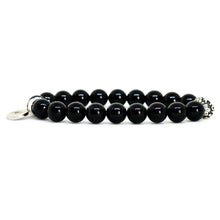 Load image into Gallery viewer, Tourmaline Stone Silver Bead Bracelet (8 MM)
