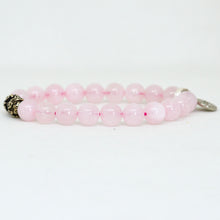 Load image into Gallery viewer, Rose Quartz Stone Silver Bead Bracelet (8 MM)
