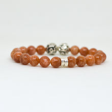 Load image into Gallery viewer, Sunstone Super Silver Bead Bracelet (12 MM)
