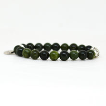 Load image into Gallery viewer, Canadian Jade Stone Silver Bead Bracelet (8 MM)
