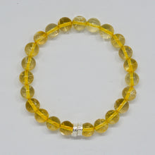Load image into Gallery viewer, Citrine Stone Double Silver Bead Bracelet (8 MM)
