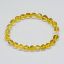 Load image into Gallery viewer, Citrine Stone Double Silver Bead Bracelet (8 MM)

