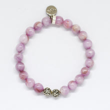 Load image into Gallery viewer, Kunzite Stone Silver Bead Bracelet (8 MM)
