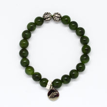 Load image into Gallery viewer, Jade Super Stone Silver Bead Bracelet (8 MM)
