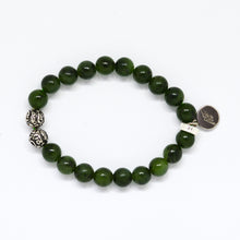 Load image into Gallery viewer, Jade Super Stone Silver Bead Bracelet (8 MM)
