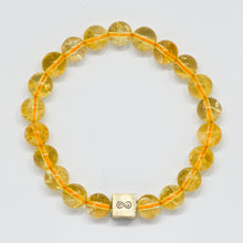 Load image into Gallery viewer, Citrine Stone Infinity Silver Bead Bracelet (8 MM)
