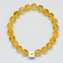Load image into Gallery viewer, Citrine Stone Infinity Silver Bead Bracelet (8 MM)
