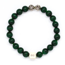 Load image into Gallery viewer, Malachite Infinity Round Silver Bracelet (8 MM)
