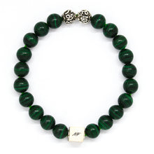 Load image into Gallery viewer, Malachite Infinity Round Silver Bracelet (8 MM)
