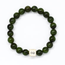 Load image into Gallery viewer, Jade Super Infinity Silver Bead Bracelet (8 MM)
