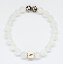 Load image into Gallery viewer, Selenite Round Infinity Silver Bracelet (8 MM)
