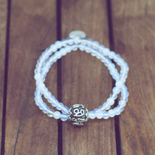 Load image into Gallery viewer, Layered Opal Stone Silver bead Bracelet (12 MM)
