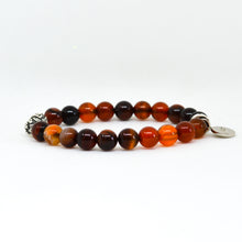 Load image into Gallery viewer, Dream Agate Stone Silver Bead Bracelet (8 MM)

