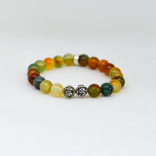 Load image into Gallery viewer, Grape Agate Stone Silver Bead Bracelet (8 MM)
