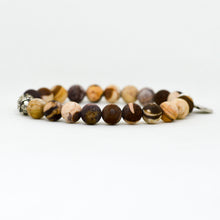 Load image into Gallery viewer, Australian Zebra Matte Silver Bead Bracelet (8 MM)
