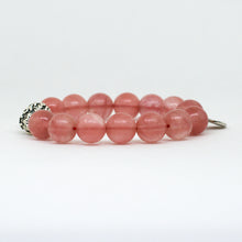 Load image into Gallery viewer, Cherry Quartz Stone Silver Bead Bracelet (12 MM)
