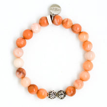 Load image into Gallery viewer, Pink Aventurine Silver Bead Bracelet (8 MM)
