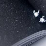 Eclectic Deer Stud Silver White Zircon Earrings