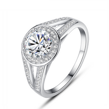 Load image into Gallery viewer, Sau Paulo Solitaire Band Zircon Silver Ring
