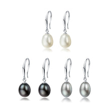Load image into Gallery viewer, Tear Drop Natural Pearl Clip on Silver Earrings
